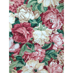 VTG Fabric Cabbage Rose Floral Upholstery Cotton Western Textile 3 YDS Heritage